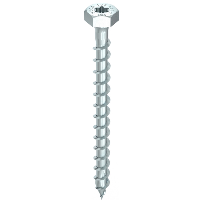 HECO-TOPIX-plus Kombisechskantkopf, Vollgewinde, Sechskantkopf + T-Drive SW-13/T-40, verzinkt blau, 8,0x50 - 100 Stück