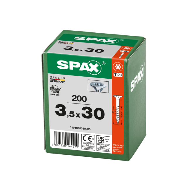 SPAX-T-STAR plus Torx TX 20 TG 3,5x30 WIROX® - Kleinpaket - 200 Stück