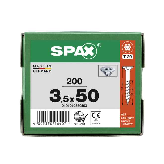 SPAX-T-STAR plus Torx TX 20 TG 3,5x50 WIROX® - Kleinpaket - 200 Stück