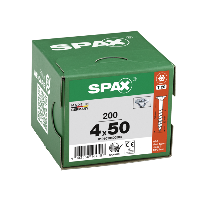 SPAX-T-STAR plus Torx TX 20 TG 4,0x50 WIROX® - Kleinpaket - 200 Stück