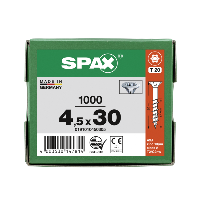 SPAX-T-STAR plus Torx TX 20 TG 4,5x30 WIROX® - 5000 Stück