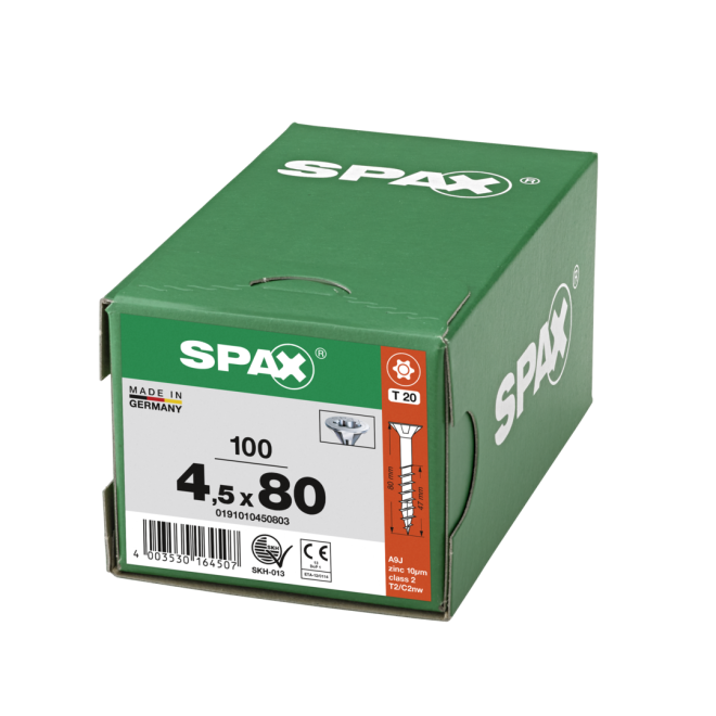 SPAX-T-STAR plus Torx TX 20 TG 4,5x80 WIROX® - Kleinpaket - 100 Stück