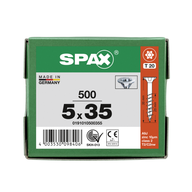SPAX-T-STAR plus Torx TX 20 TG 5,0x35 WIROX® - 2500 Stück