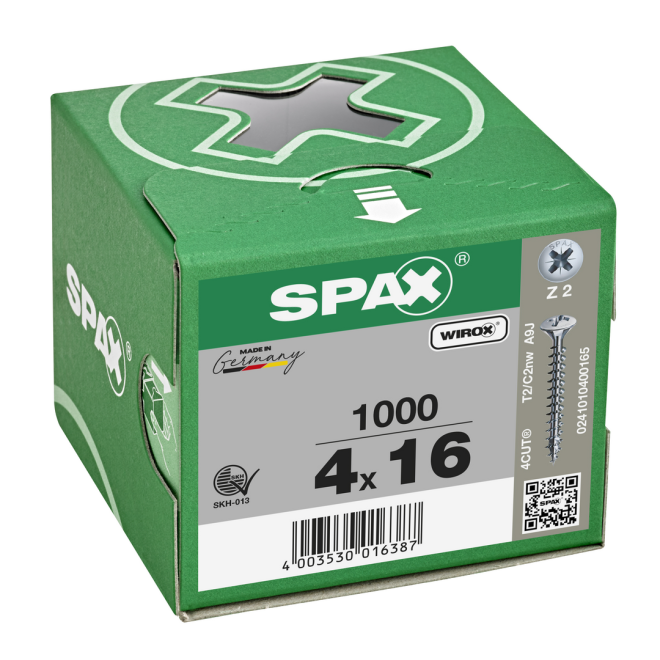 SPAX - Linsensenkkopf Kreuzschlitz WIROX® 4,0x16,0 mm - 5.000 Stück