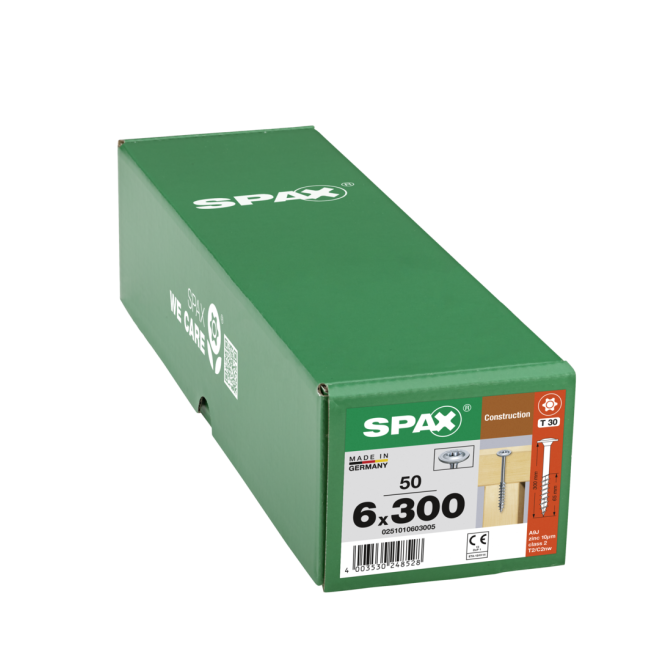 SPAX T-STAR plus - WIROX® Tellerkopf Teilgewinde Torx 30; 6,0x300 - 250 Stück