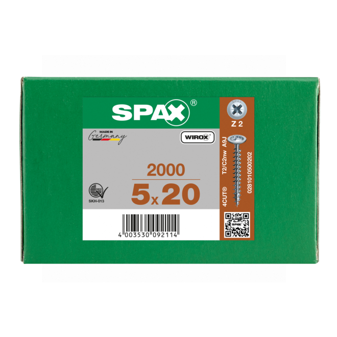 SPAX - S Rückwandschraube PZ 5,0x20 WIROX® - 2.000 Stück