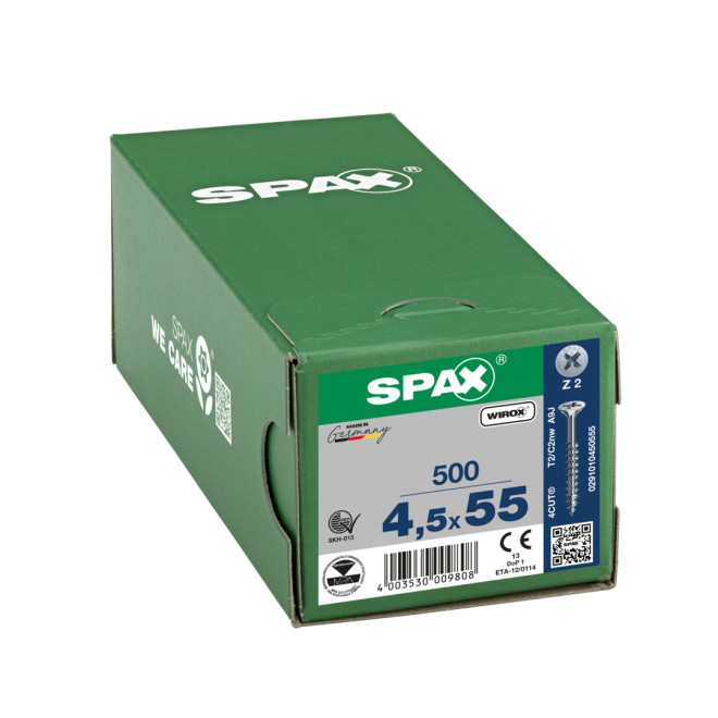 SPAX Universalschrauben Senkkopf, Kreuzschlitz, TG 4,5x55 WIROX® - 2500 Stück