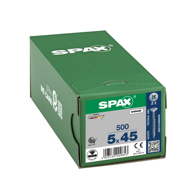 SPAX Universalschrauben Senkkopf, Kreuzschlitz, TG 5x45 WIROX® - 2500 Stück