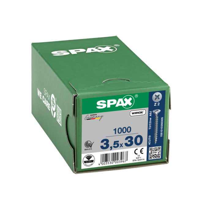 SPAX Universalschrauben Senkkopf, Kreuzschlitz, VG 3,5x30 WIROX® - 5000 Stück