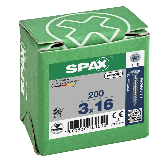 SPAX-T-STAR plus Torx TX 10 VG 3,0x16 (Abweichende Ausführung.) WIROX® - Kleinpaket - 200 Stück