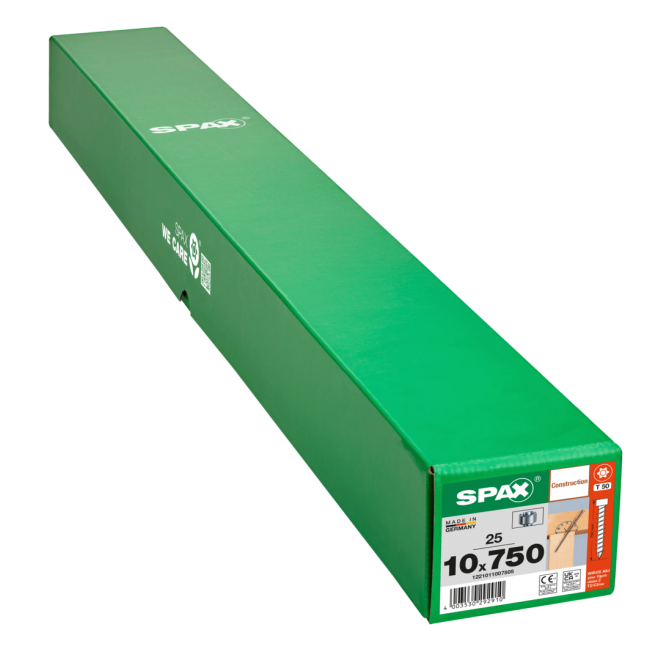 SPAX T-Star plus Zylinderkof mit CUT-Spitze WIROX® Torx 50; 10,0x750 (Gewinde bis annähernd Kopf) - 25 Stück