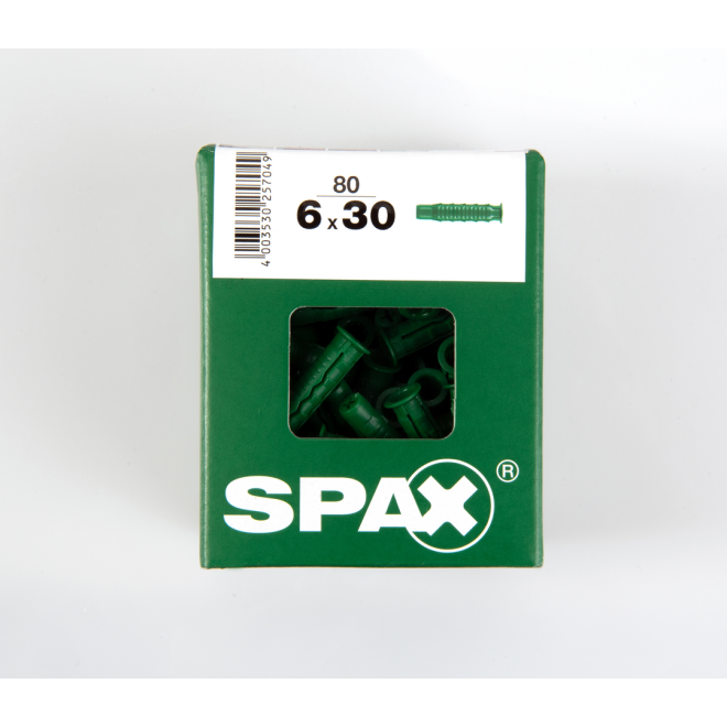 Spax Dübel Typ-SD; 4-Zonen Spreizdübel 6,0 x 30 - 80 Stück
