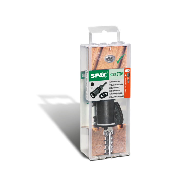 Spax- Drive STOP mit variablem Tiefenanschlag incl. Bits T-STAR plus Torx 25 - 1 Stück
