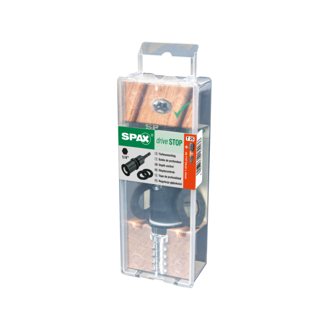 Spax- Drive STOP mit variablem Tiefenanschlag incl. Bits T-STAR plus Torx 25 - 1 Stück
