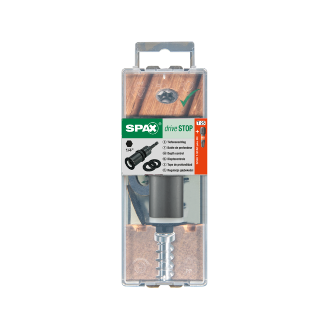 Spax- Drive STOP mit variablem Tiefenanschlag incl. Bits T-STAR plus Torx 25 - 1 Stück