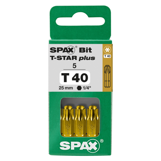 Spax- Bits T-Star plus 25mm TX40 - (5er Dose ) -1 Stück