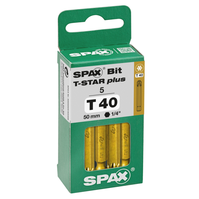 Spax- Bits T-Star plus 50mm TX40 - (5er Dose) - 1 Stück 