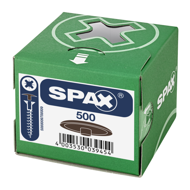 Spax - Kunsstoff Abdeckkappen für Spax mit Kopfbohrung Farbe Mahagoni - Inhalt 500 Stück