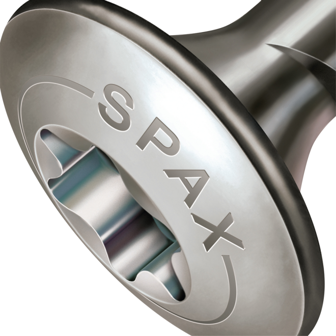 SPAX -Terrassenschraube Bold, T-Star plus T20 in A2, Zierkopf - 5,0x56mm - 100 Stück