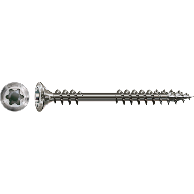 SPAX T-STAR plus Linsensenkkopf mit Fixiergewinde 4 CUT & reduziertem Kopf (Ø 8mm) Torx 20; 4,5x43 - 200 Stück