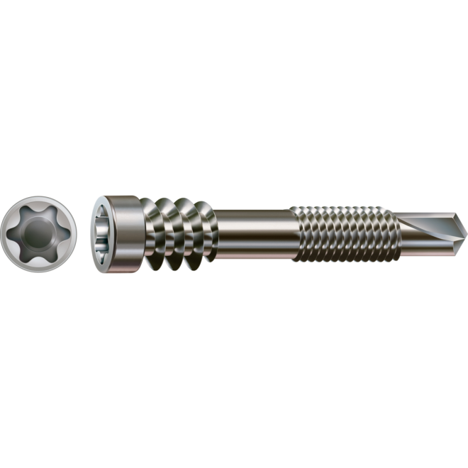 SPAX -Terrassenschraube ALU T-Star plus T25 in A2, Zylinderkopf mit Bohrspitze- 5,0x48mm - 100 Stück