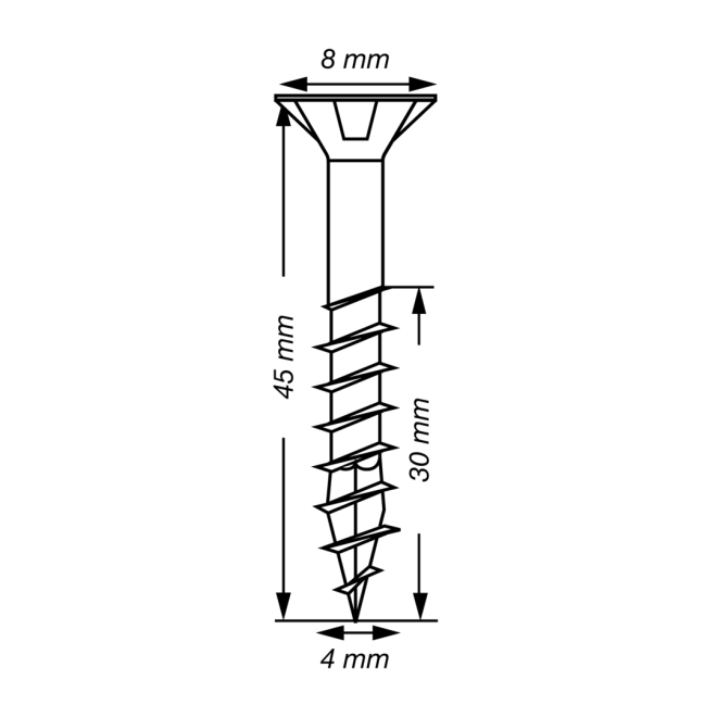 SPAX-T-STAR plus Torx TX 20 TG 4,0x45 WIROX® - 2500 Stück