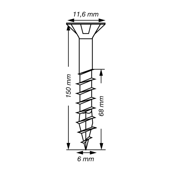 SPAX-T-STAR plus Torx TX 30 TG 6,0x150 WIROX® - 500 Stück