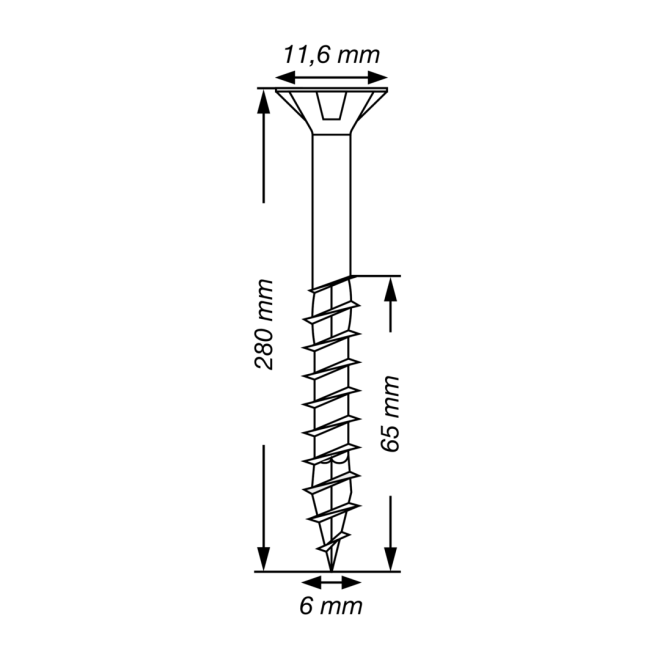 SPAX-T-STAR plus Torx TX 30 TG 6,0x280 WIROX® - 100 Stück