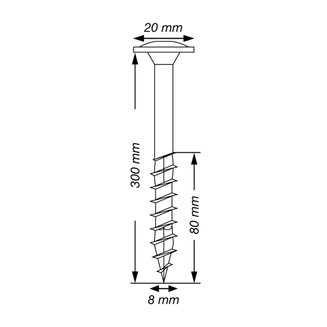 SPAX T-STAR plus - WIROX® Tellerkopf Teilgewinde Torx 40; 8,0x300 - 50 Stück 