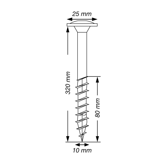  SPAX T-STAR plus - gelb verzinkt/oder WIROX (je nach Verfügbarkeit) Tellerkopf Teilgewinde Torx 50; 10,0x320 - 25 Stück 