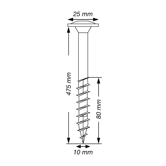  SPAX T-STAR plus - WIROX® Tellerkopf Teilgewinde Torx 50; 10,0x475 - 25 Stück 