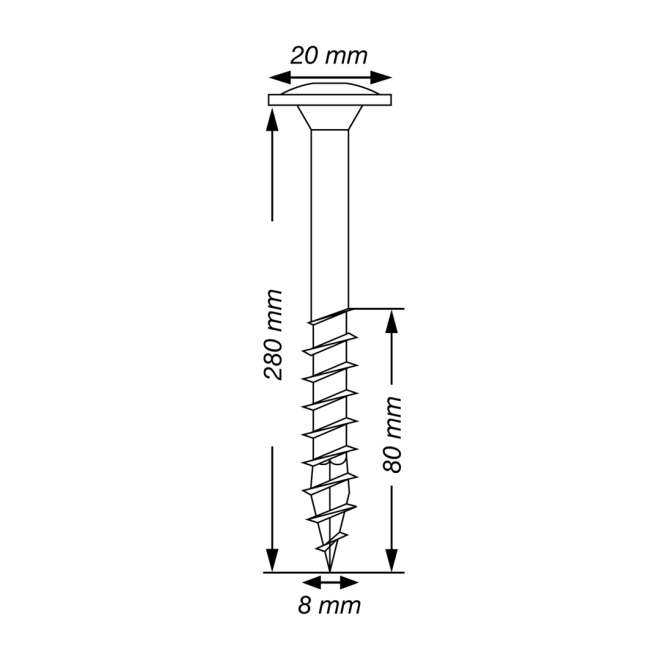 SPAX T-STAR plus Tellerkopf 4CUT Edelstahl A2 Torx 40 Teilgewinde 8,0x280 - 250 Stück