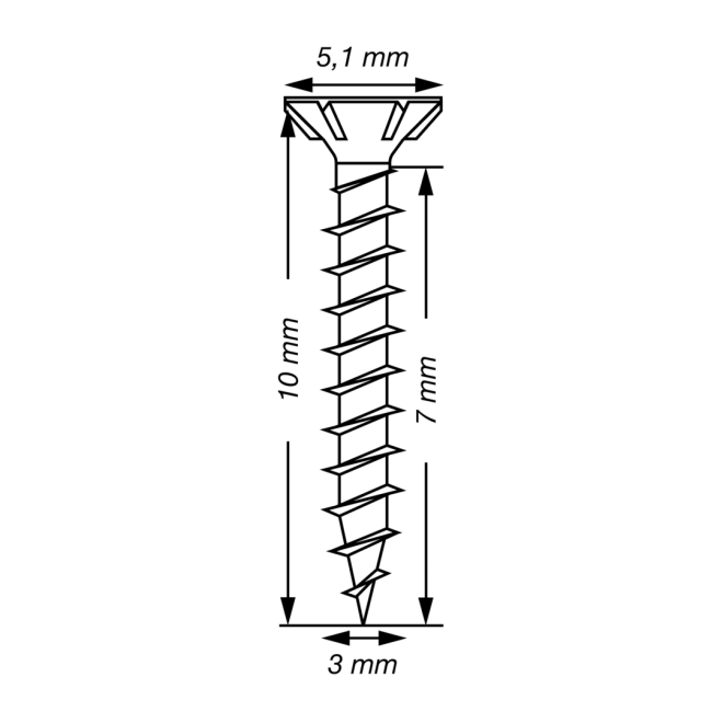 SPAX Universalschrauben Senkkopf, Kreuzschlitz VG mit kleinem Kopf Ø 5,0mm 3x10 WIROX® - 5.000 Stück