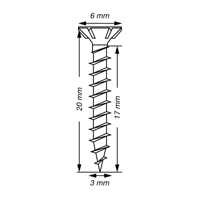SPAX Universalschrauben Senkkopf, Kreuzschlitz, VG 3x20 WIROX® - 5000 Stück