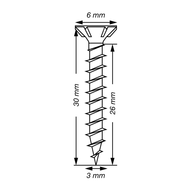 SPAX- T-STAR plus Senkkopf VG Torx 10 mit 4CUT und MULTI-Kopf A2- 3,0x30 (Abweichende Ausführung.) -1.000 Stück