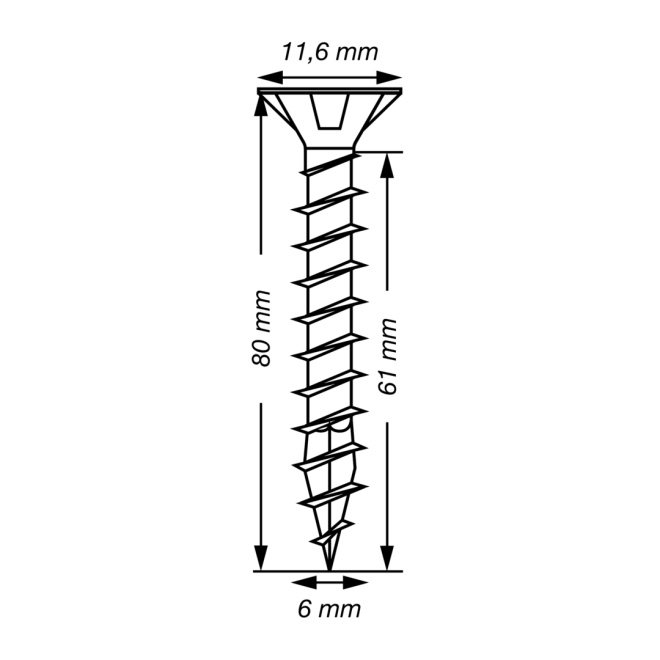 SPAX- T-STAR plus Senkkopf VG Torx 30 mit 4CUT und MULTI-Kopf A2- 6,0x80 (Abweichende Ausführung. Gewinde geht nicht bis zum Kopf.) -500 Stück