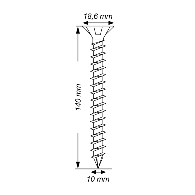  Spax - Senkkopf Torx 50 VG (Gewinde bis annähernd Kopf) mit MULTI-Kopf 10,0 x 140 WIROX® - 50 Stück 