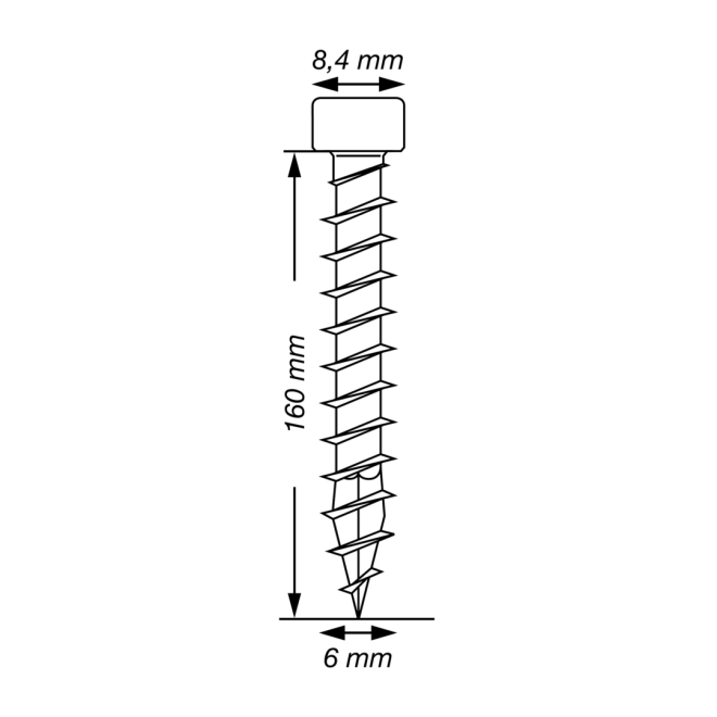 SPAX T-Star plus Zylinderkof 4CUT WIROX® Torx 30; 6,0x160 (Gewinde bis annähernd Kopf) - 100 Stück