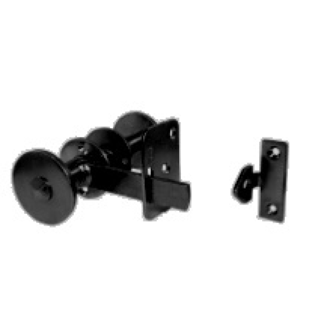 Torverschluss mit Knauf und 8mm Stift, schwarz, Hebel: 155x25x5mm, Knauf: Ø 58mm 1 Stück