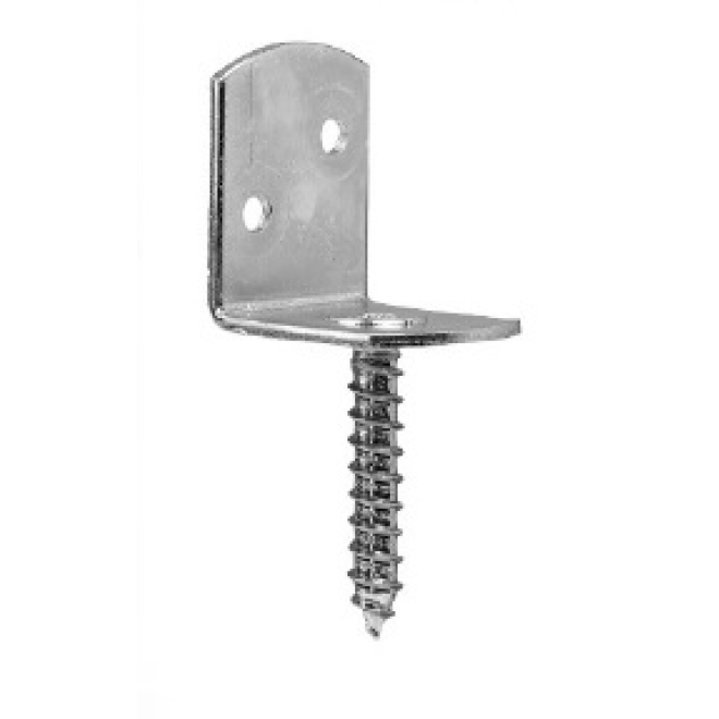 Flechtzaunbeschlag L-Form V2A Edelstahl, 40x35mm gewinkelt, Schraube 8mm Øx 40mm - 1 Stück