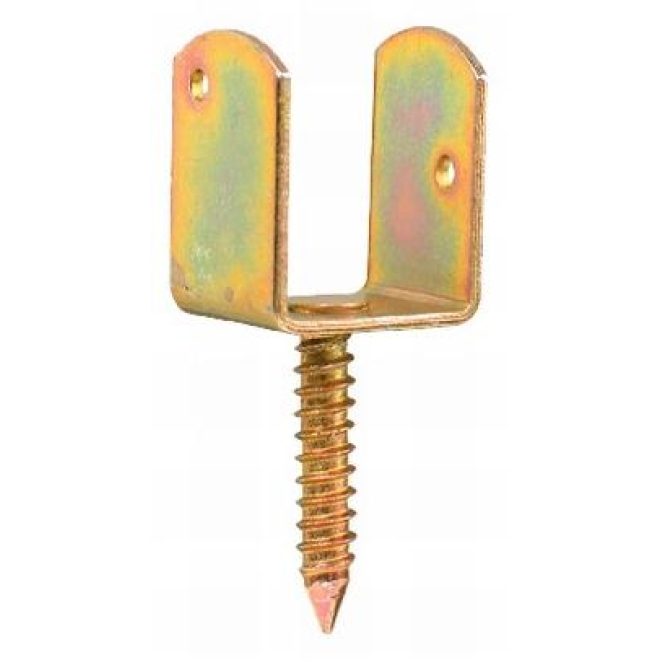 Flechtzaunbeschlag U-Form gelb verz., 40x30mm, Gabelweite 38mm - 1 Stück