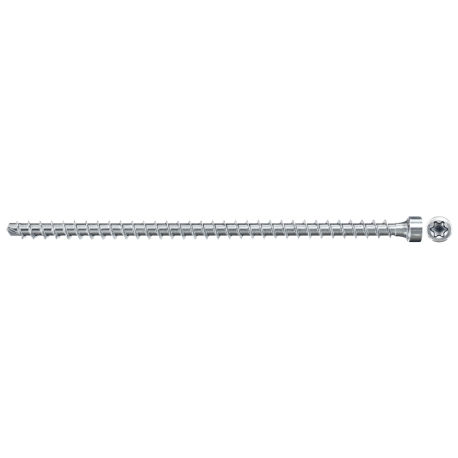 fischer Vollgewindeschraube PowerFull II CHTF 10,0 x 450 Zylinderkopf mit Innenstern TX Vollgewinde galvanisch verzinkt, blau passiviert - 25 Stück