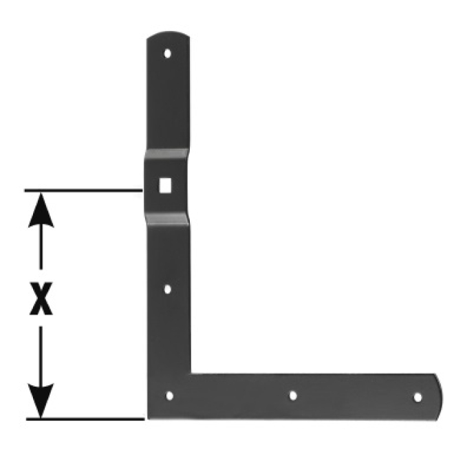 Winkelband schwarz mit halbrunden Enden f. verstellbare Rolle, 250x200mm - 5 Paar