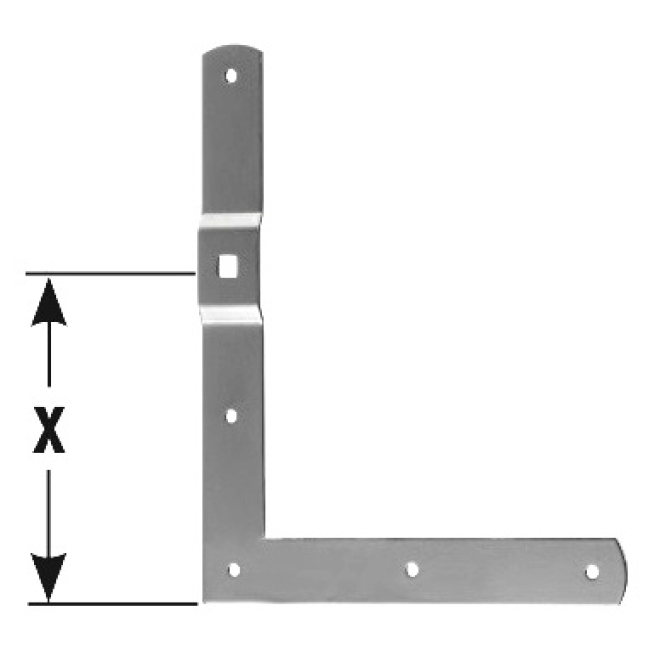 Winkelband verzinkt mit halbrunden Enden f. verstellbare Rolle, 250x300mm - 5 Paar