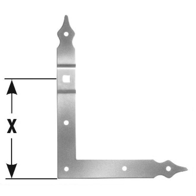 Winkelband verzinkt mit Zierspitzen f. verstellbare Rolle, 250x300mm - 5 Paar