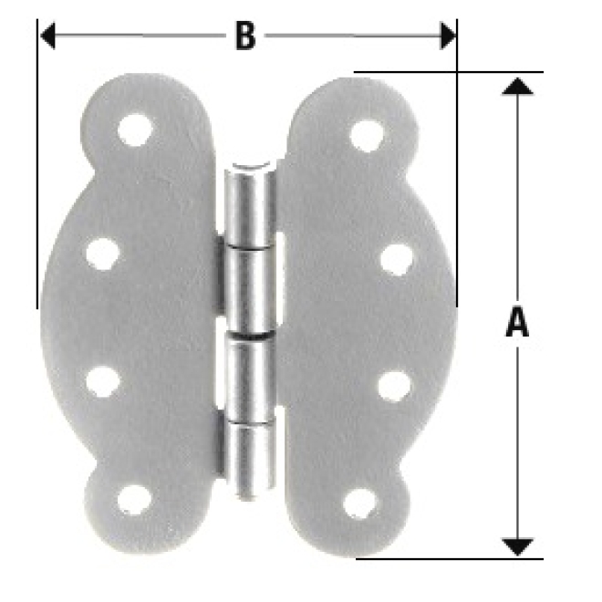 Scharnierband Schmetterlingsform verzinkt, für Faltläden, 120x100mm - 10 Stück