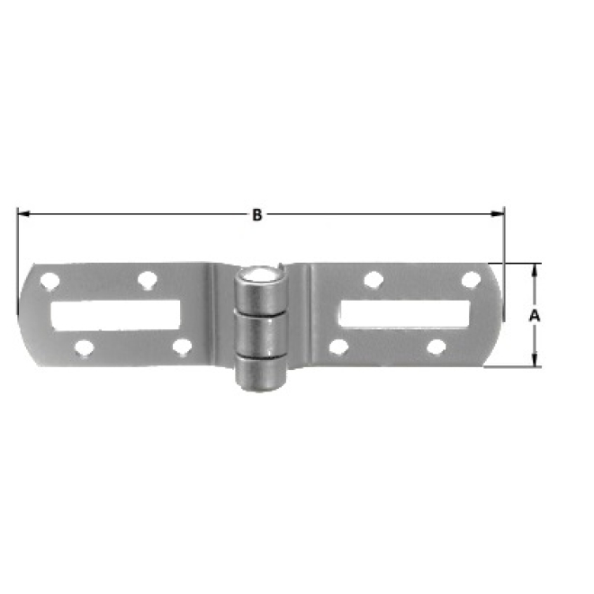 Klappladen-Scharnier verstellbar, gekröpft, verzinkt, Maße: 153x35mm - 10 Stück