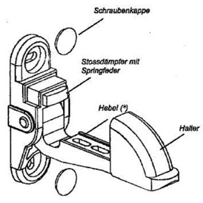 Feststeller aus Kunststoff, schwarz, verstellbarer Anschlag 6-36mm - 1 Stück