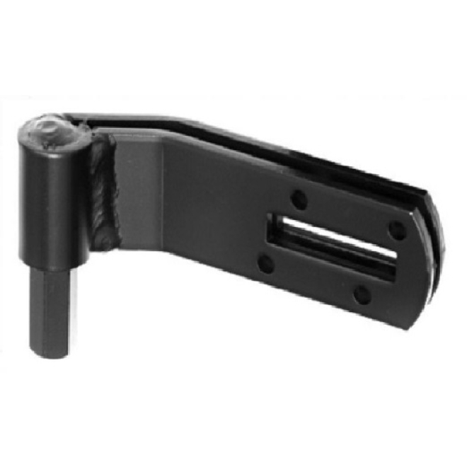 Verstellbare gekröpfte Rolle mit Sechskant schwarz, für Innenöffner, 115x35mm, Anschlag links - 1 Stück