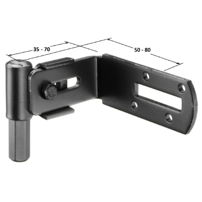 2-fach verstellbare Rolle mit Sechskant schwarz, für Innenöffner, f. Ladenstärke 35mm, Anschlag li. - 1 Stück